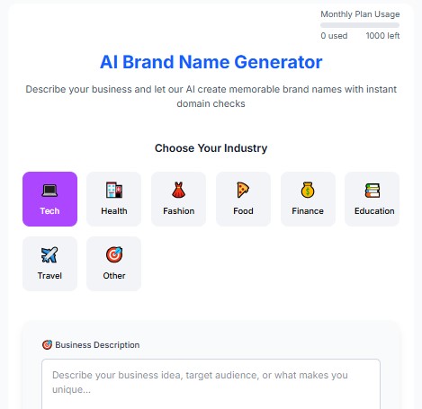 AI Brand Name & Logo Generator